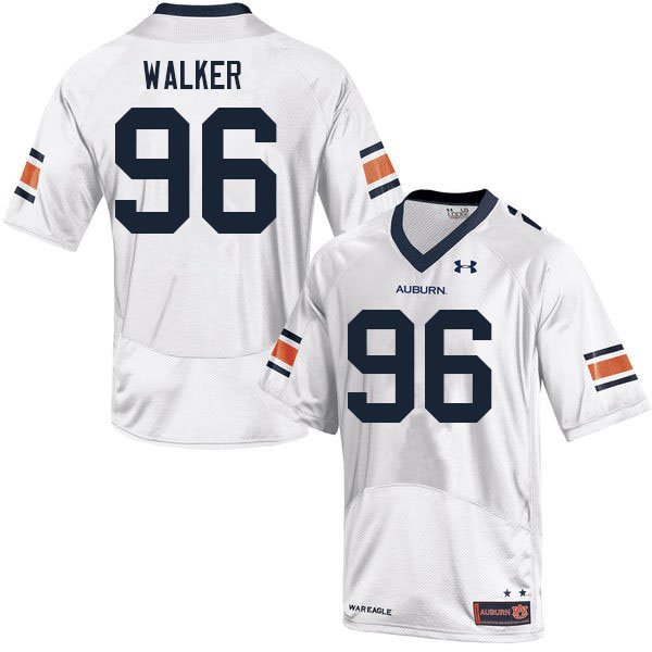 Men #96 Garrison Walker Auburn Tigers College Football Jerseys Sale-White - Click Image to Close